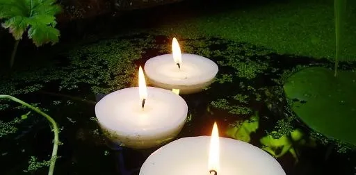 15 Large 6cm Floating White Wax Candle 5 burn hour wedding party birthday pool