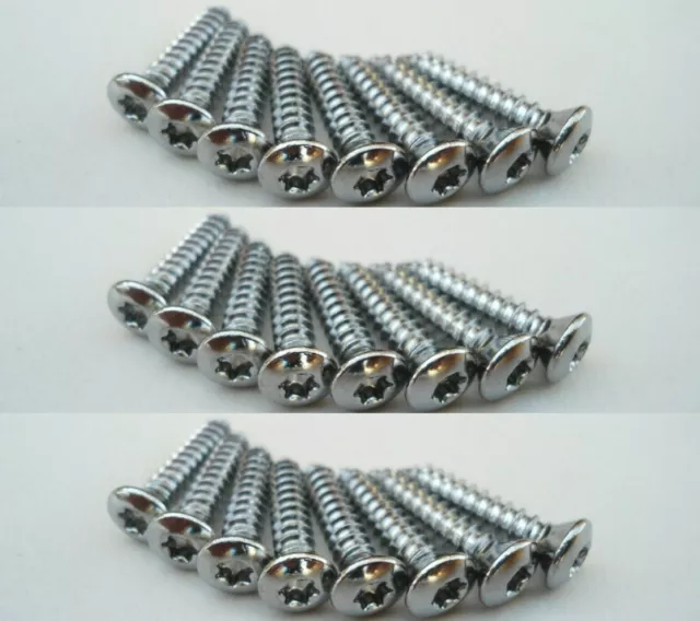 24 CHROME BEZEL/GRILLE SCREWS! FOR 1960-70s MOPAR A B C E BODY CUDA DUSTER ETC