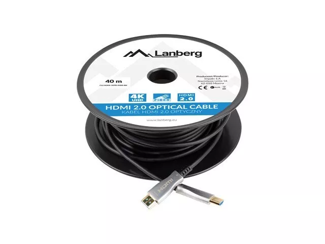 5901969429824 Lanberg CA-HDMI-20FB-0300-BK optical cable HDMI M/M 30m v2.0 4K La