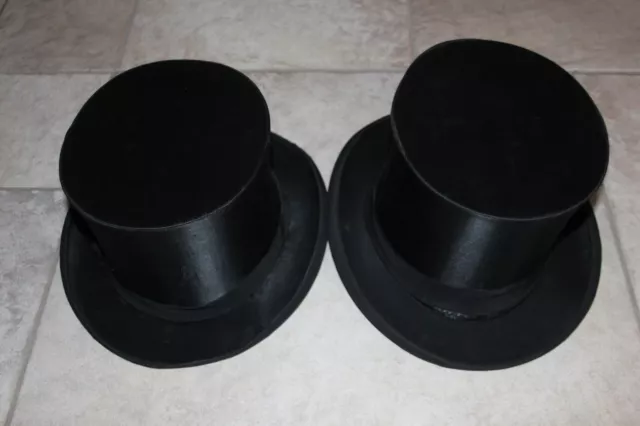 2x Chapeau claque - vintage Zylinder - 1x mit original Schachtel