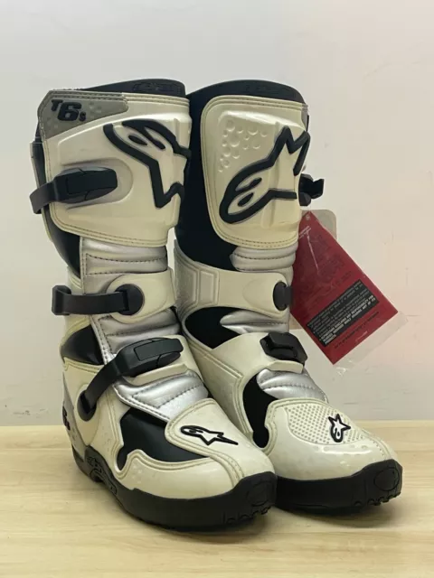 Stivale da Moto Cross Enduro Alpinestars Tech 6S Bianco White Silver TG. 37 *43