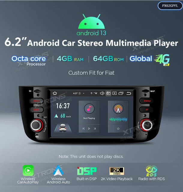 4G+64G] 8-Core Android 13 Autoradio per Fiat Punto Linea Supporto GPS