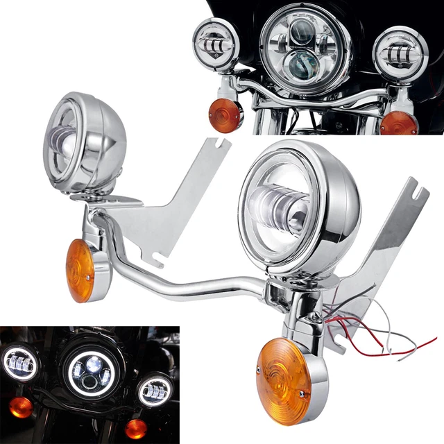 Spot Passing Light Lamp Turn Signal Bar Kit for 1994-13 Harley Touring Road King