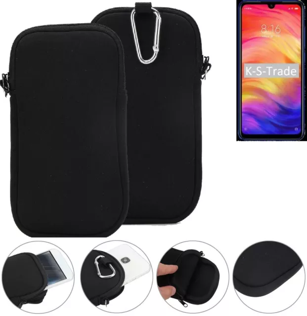 Bolsa neopreno para Xiaomi Redmi Note 7 Pro Funda protección de viaje Clip delg