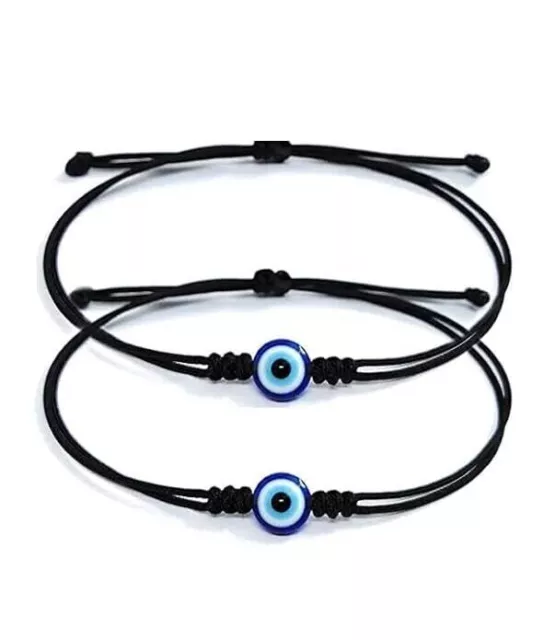 Bracelet unisexe HandmadeEvil Eye Nazar Dhaga Bracelet réglable 2 pièces