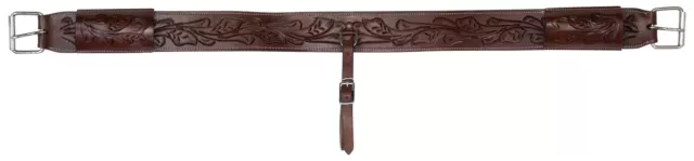 Used Western Rear Cinches Dark Oil Premium Leather Back Leather Horse Girth Tack 2
