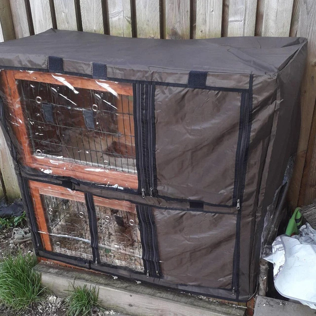120CM RABBIT HUTCH Cover Waterproof Large Double Garden Pet Bunny Cage