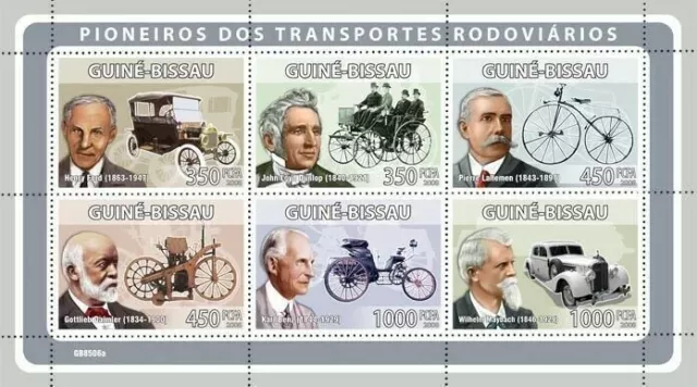 Transport Stamp H.Ford J.L.Dunlop P.Lalleman G.Daimler K.Benz W.Maybach S/S MNH