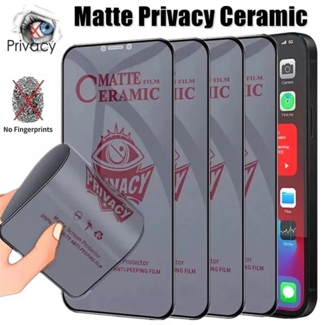 Pellicola Privacy Ceramica MATTE Vetro Per iPhone 14 13 12 PRO MAX 11 XR X XS