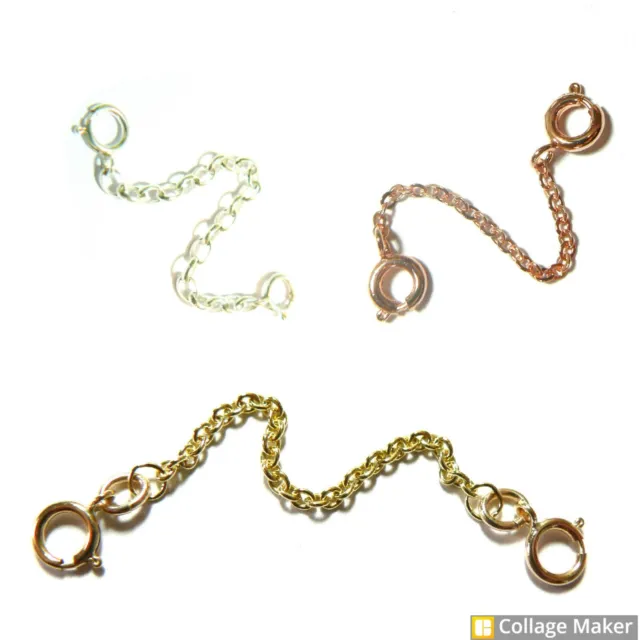 Clip On Safety Chain Silver Gold Steel Lots of Lengths And Metal Choices.