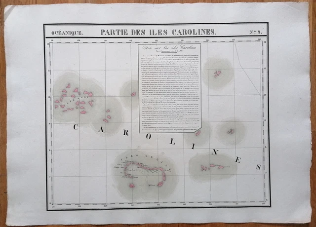 Pacific Large Original Map Caroline Islands (9) by Vandermaelen - 1827