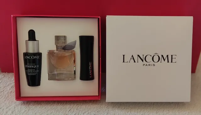 LANC0ME Miniaturen Set- Serum Advanced Genifique, Lippestift, La Vie Est Belle