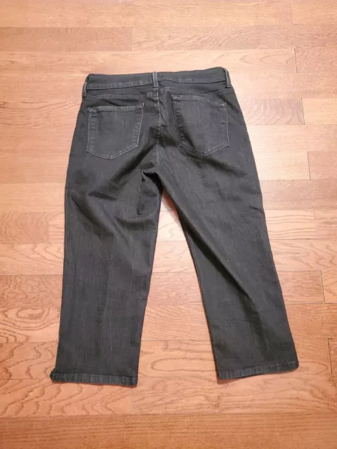 NYDJ 'Bella' Colored Straight Leg Stretch Crop Jeans BLACK  Size 4 2