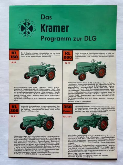 Prospekt / Faltblatt von KRAMER Schleppern / Traktoren, ORIGINAL