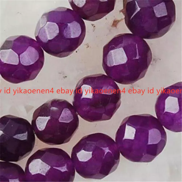 6mm Natural Faceted Russican Amethyst Gemstone Round Loose Beads 15in