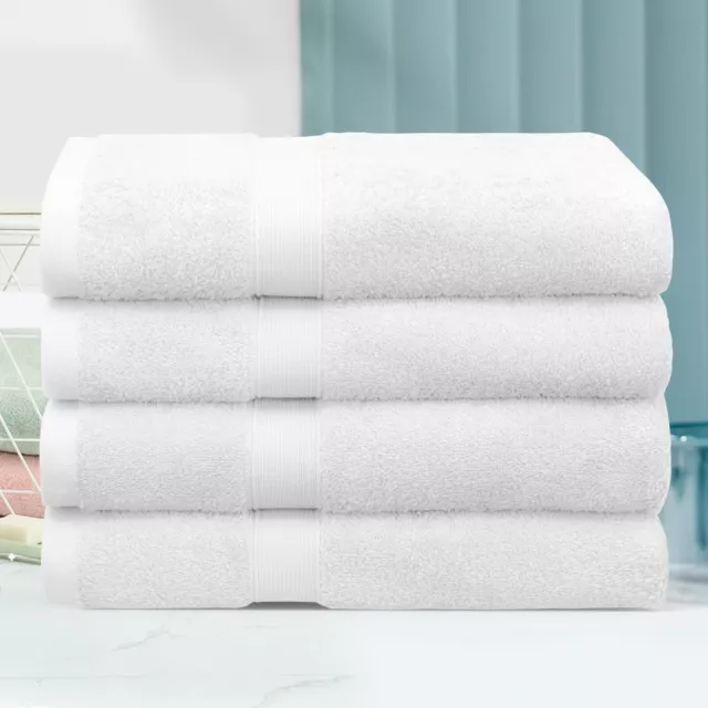 2 & 4 Pack Bath Towel Sets 100% Cotton 550GSM Luxury Soft Non-fluffing Towels