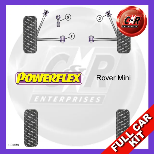 Powerflex Complet Bush Kit Pour Rover Mini 1976 On