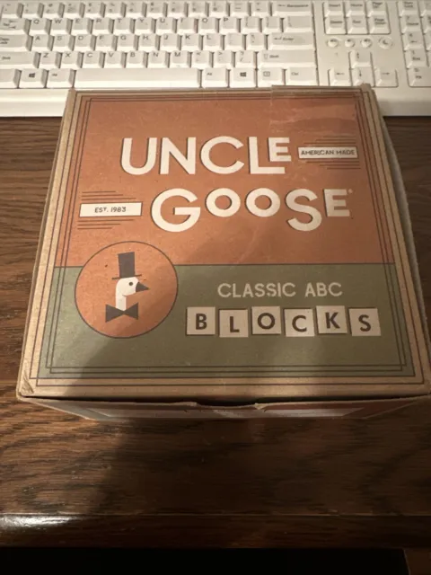 Uncle Goose Classic ABC Wooden Blocks Made In USA Alphabet Numbers Animals 28