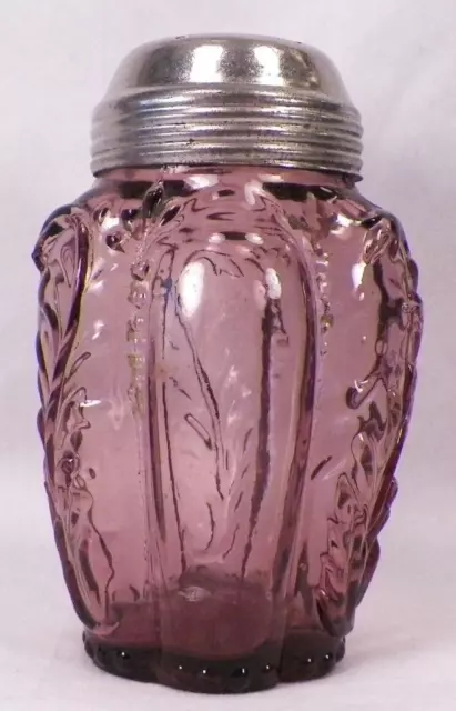 Northwood Paneled Sprig Sugar Shaker Muffineer Amethyst Glass Rare EAPG Antique 3