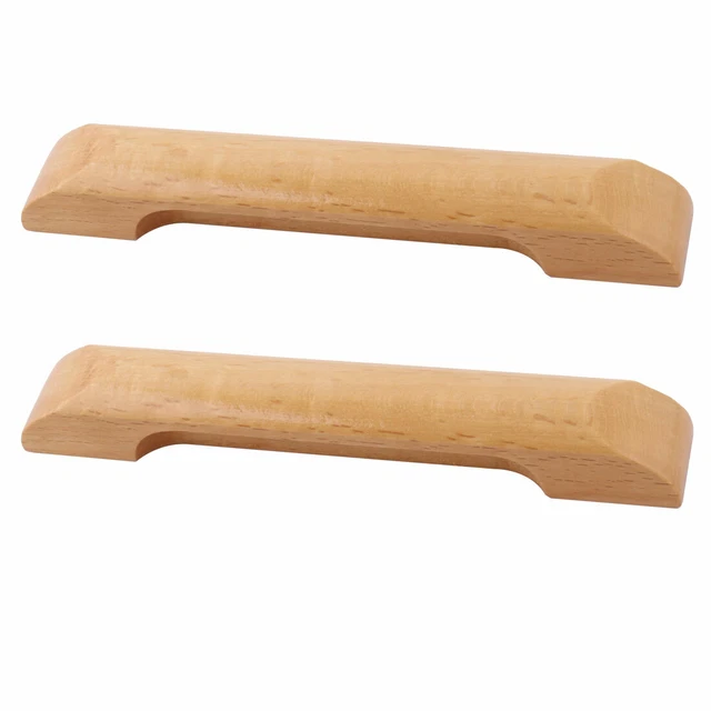 Kitchen Cabinet Handle Cupboard Closet Drawer Pull Knob Grip Wood Color 2pcs