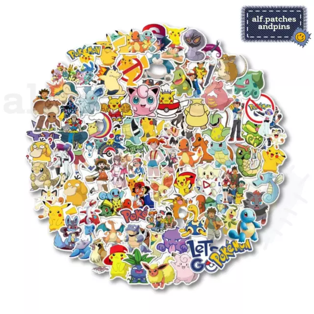 Pokemon Nintendo Ash Pikachu Sticker / Aufkleber Set - Sammeln, Geschenk 50 Stk.