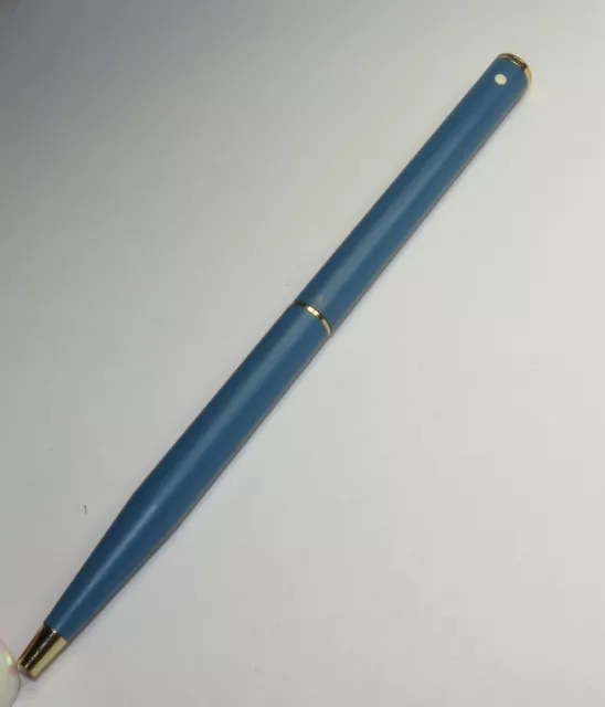 Vintage SHEAFFER Matte Blue White Dot ballpoint pen needs ink