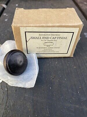 Restoration Hardware Small End Cap Finial Burnished Amber  7/8” Curtain Rod