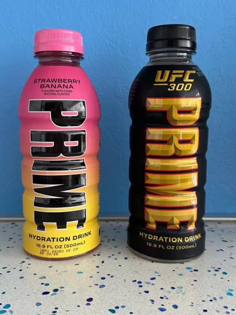 2xPRIME Hydration STRAWBERRY BANANA🍓🍌+UFC 300 🥊500ml Logan Paul &KSI USA NEU