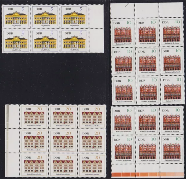 Briefmarken DDR Mi Nr. 1245-46 und 1248 bedeutende Bauwerke **