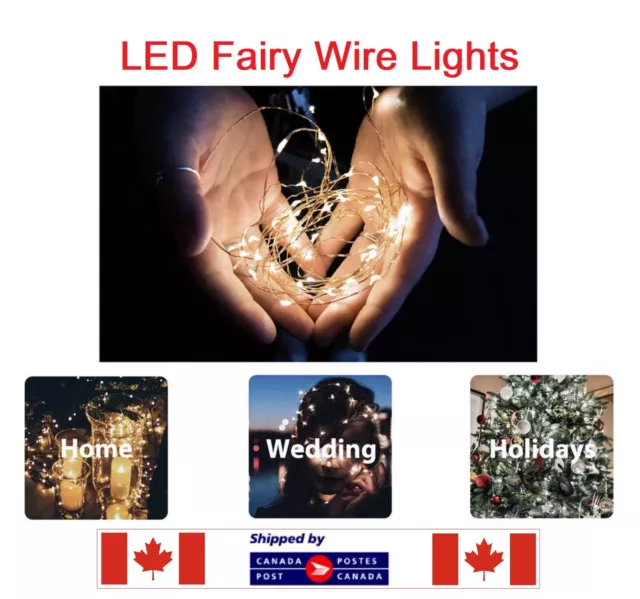 LED USB Micro Rice Wire Copper String Fairy Lights Christmas Party Holiday Decor