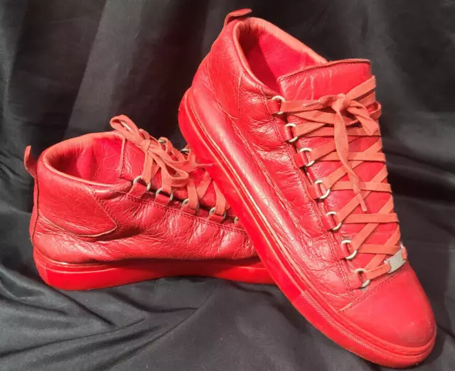 ❤Best❤ Balenciaga Arena Pavot High Top Sneakers312715 WAD406519 Red -Sz44 11❤ 2