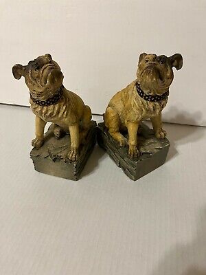 2 Pitbull Dog Stone/Resin Bookends or Outdoor Decor by Chrisdon