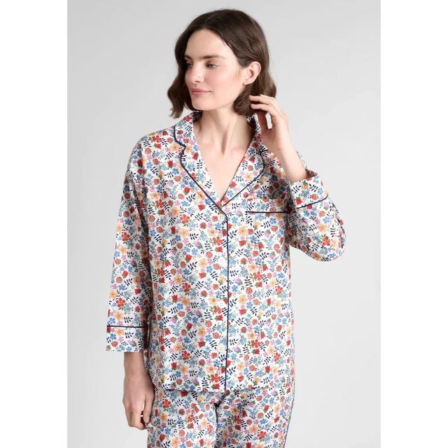 SLEEPY JONES Marina Pajama Shirt Sz XL X-Large Liberty Edenham Floral Button Top