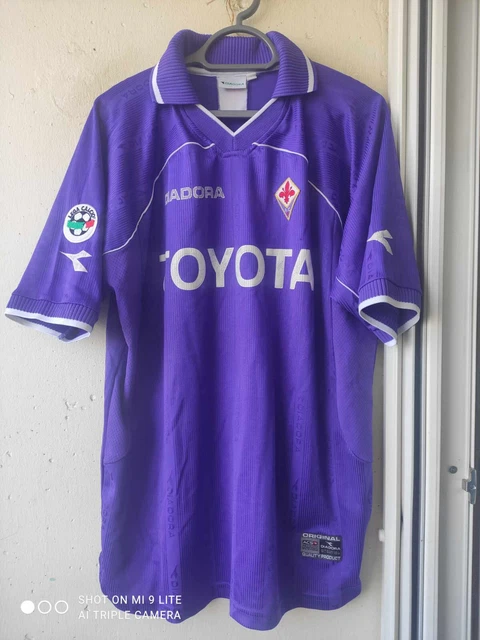 Maillot Entraînement Fiorentina Diadora 2000-2001 Blanc XL - Rui Costa Toyota
