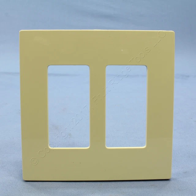 Leviton Ivory 2-Gang Midway Decora Screwless Wallplate Cover GFCI GFI SJ262-SI