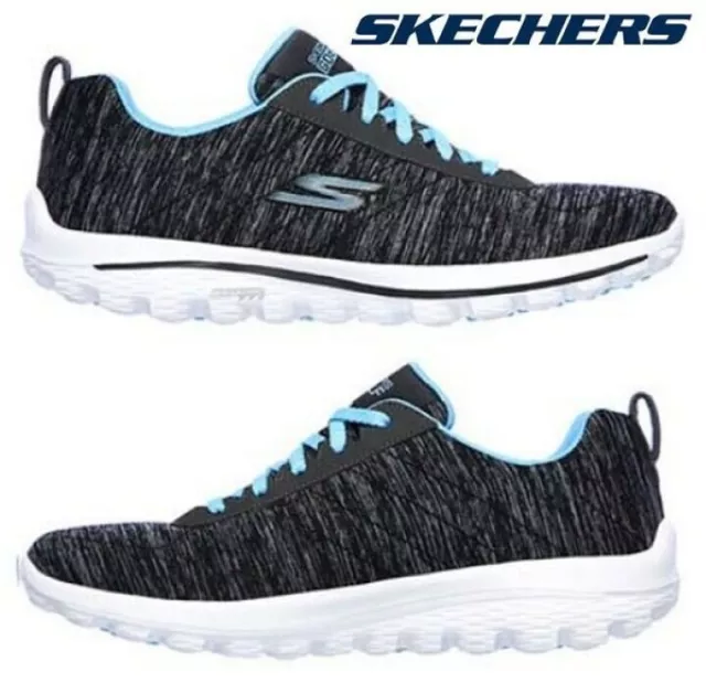 Skechers Go Walk stachellose Damen-Golfschuhe schwarz/blau Größe 4,5 UK - Neu