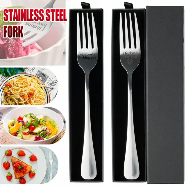 I forking love you Engraved Stainless Steel Fork w/ Gift Box Lover Best Present