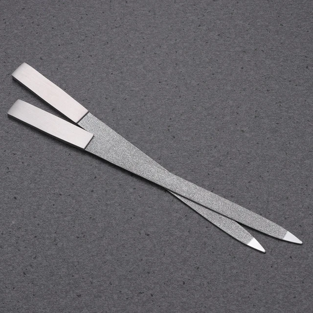 Nagelfeile Aus Edelstahl - 180er Diamantkörnung, Doppelseitig, 9.2 Cm, Für Harte/dicke Nägel, Mit Etui