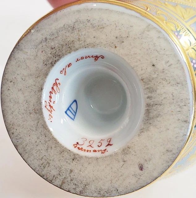 ANTIKE DEUTSCHE 19. Jh. handbemalt ROYAL VIENNA PORZELLAN Urne VASE signiert WAGNER 11