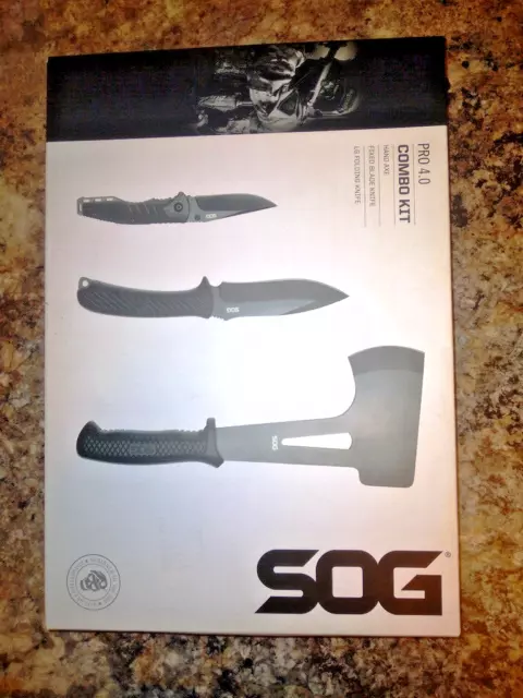 SOG Professional 4.0 Axe Folding Knife Fixed Blade knife 2 Sheath Camping Hiking