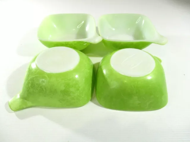 Crown Pyrex No.O-RS-12 Ramekin Dishes x 4. Lime Green Colour 12cm x 5cm