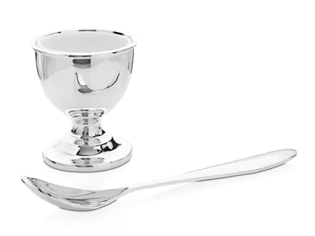 Bambino Baby Silver plated Egg Cup And Spoon Gift Set Christening Present Kids