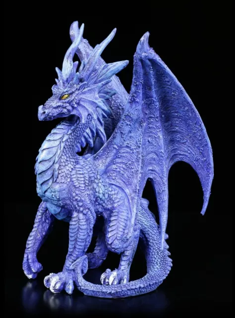 Blaue Drachen Fantasy-Figur - Nightfall Dragon | Dekofigur Dekoartikel H 23 cm