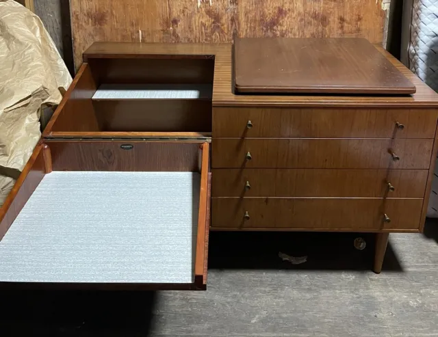 Everest Mid Century Teak Drinks Cabinet Sideboard Retro Mid century