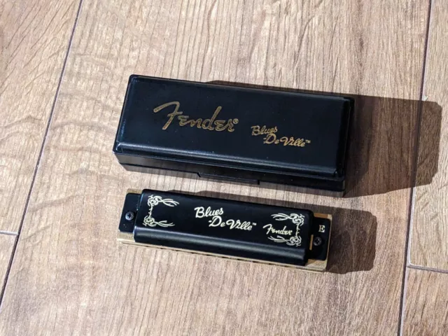 Fender Blues DeVille harmonica 10-hole diatonic black with case E