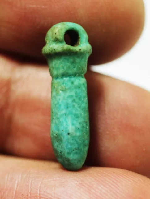 Zurqieh -Ad10014- Ancient Egypt -  Faience Papyrus Sceptre Amulet. 600 - 300 B.c