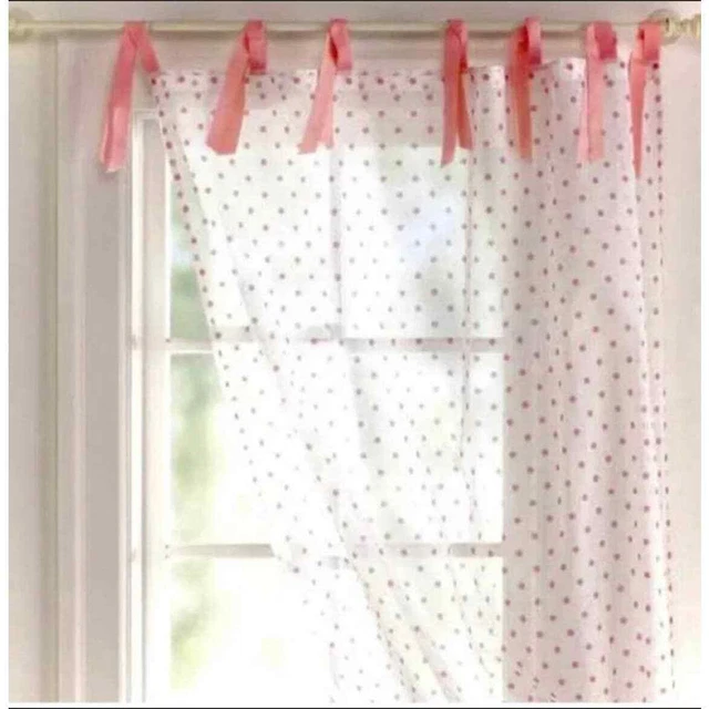 Pottery Barn Teen Dottie sheer panel pink polka dot