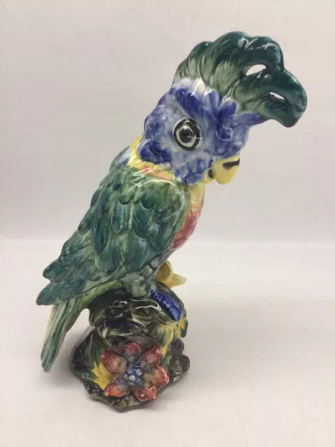 Vintage Stangl Pottery Birds No. 3580 Cockatoo Parrot Figure 9”