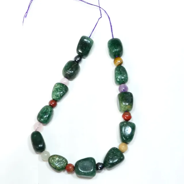 180 Ct Natural green Aventurine tumble & mix ball Gemstone beads 9 inch Line