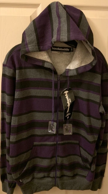 New Hoodie Buddie Jacket Headphones Sweatshirt Medium M Zip Pockets Fast Ship